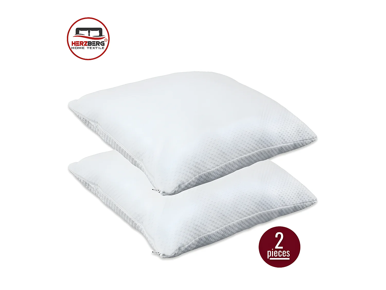 Herzberg HG-65X2: Oreiller 2 Pièces en Mousse Viscoélastique Déchiquetée