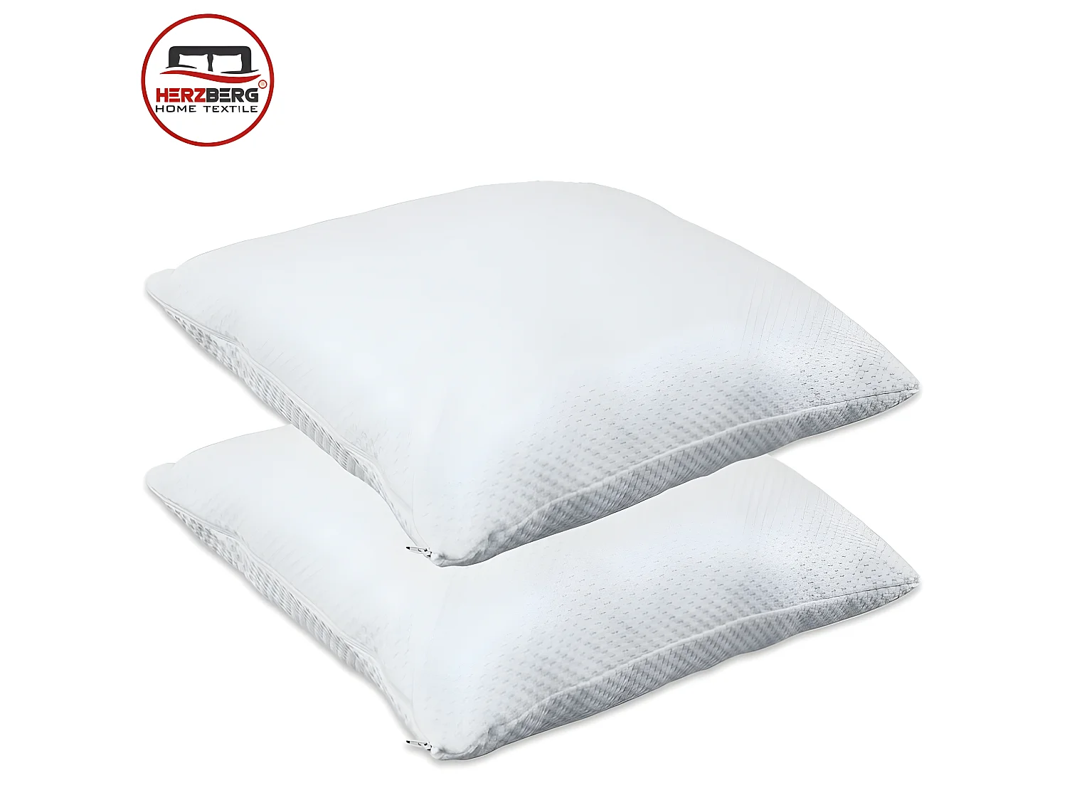 Herzberg HG-65X2: Oreiller 2 Pièces en Mousse Viscoélastique Déchiquetée