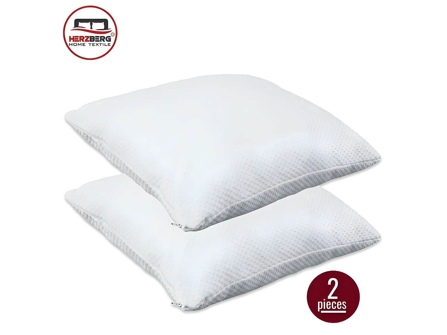 Herzberg HG-65X2: Oreiller 2 Pièces en Mousse Viscoélastique Déchiquetée