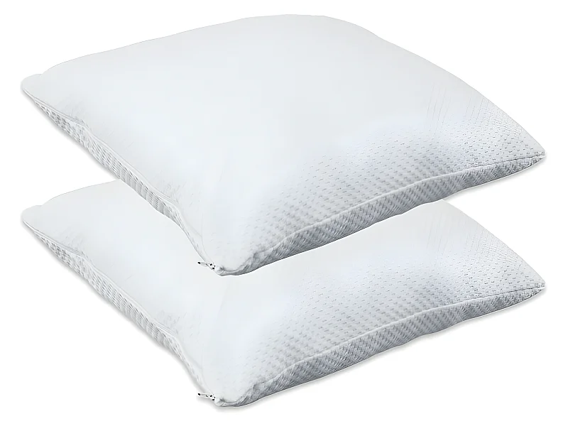 Herzberg HG-65X2: Oreiller 2 Pièces en Mousse Viscoélastique Déchiquetée