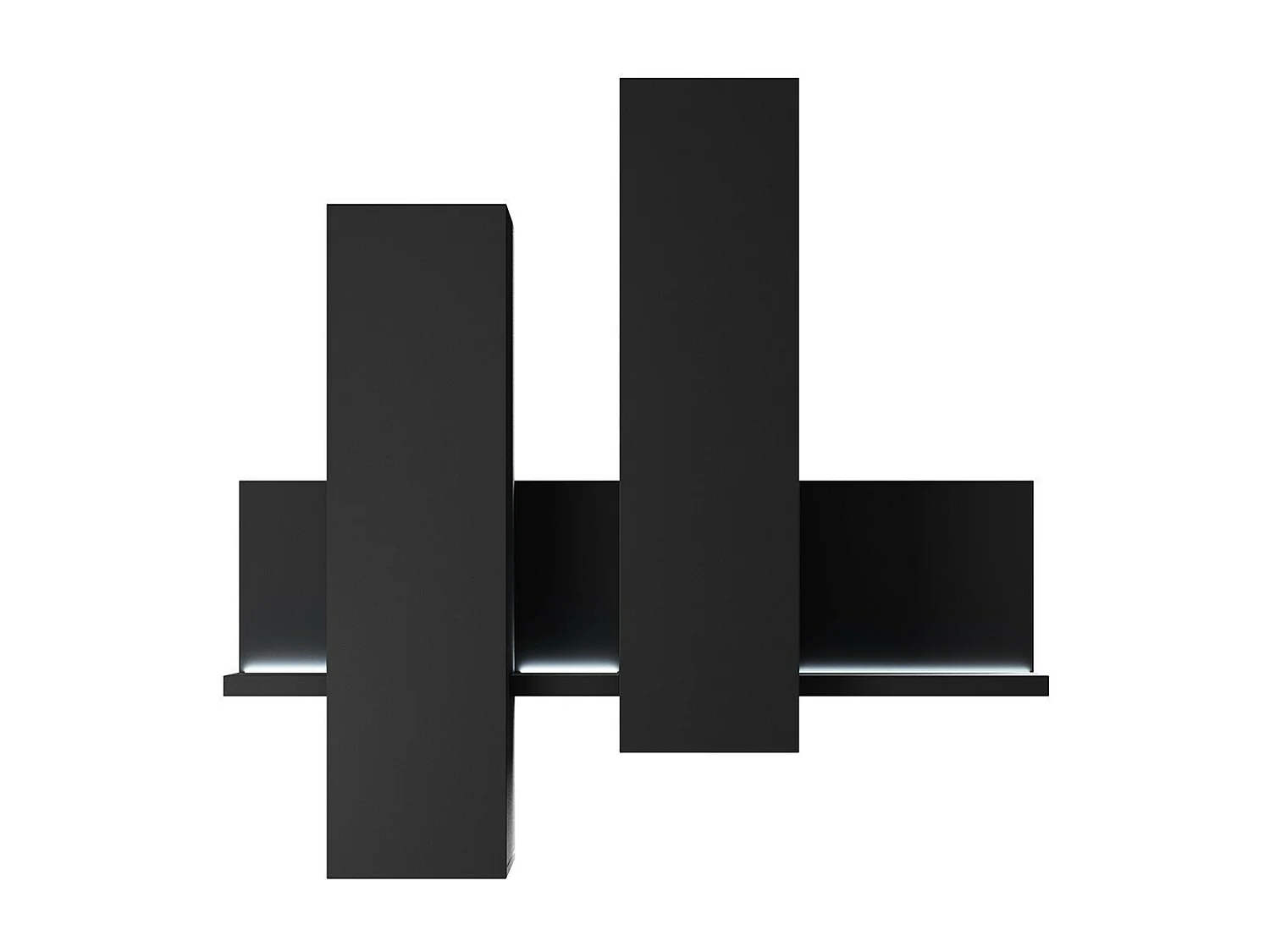 Rangement suspendu BERGAME – Avec LED – 152 cm coloris noir super mat