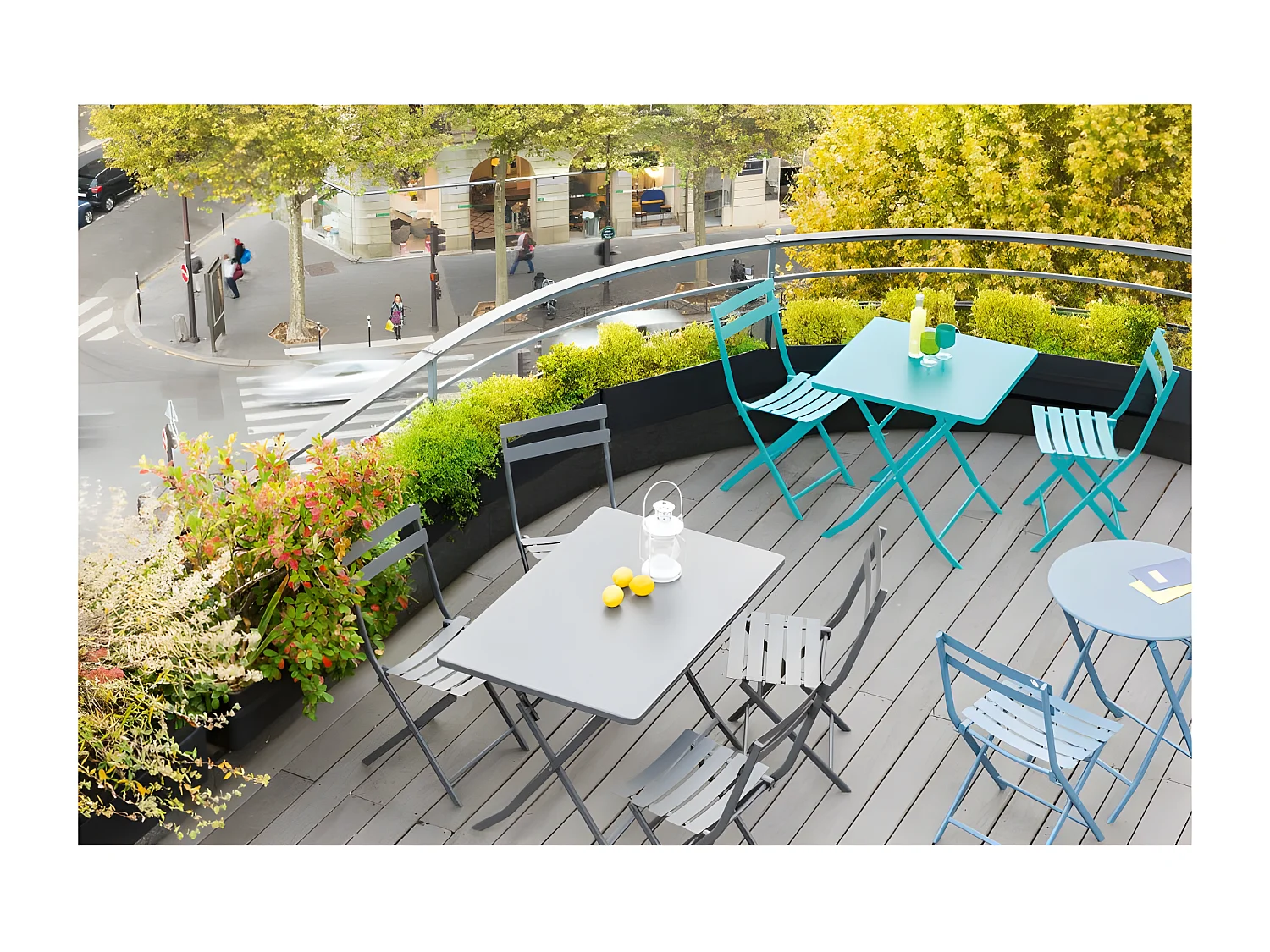 Table rectangulaire pliante Greensboro 4p graphite Hespéride