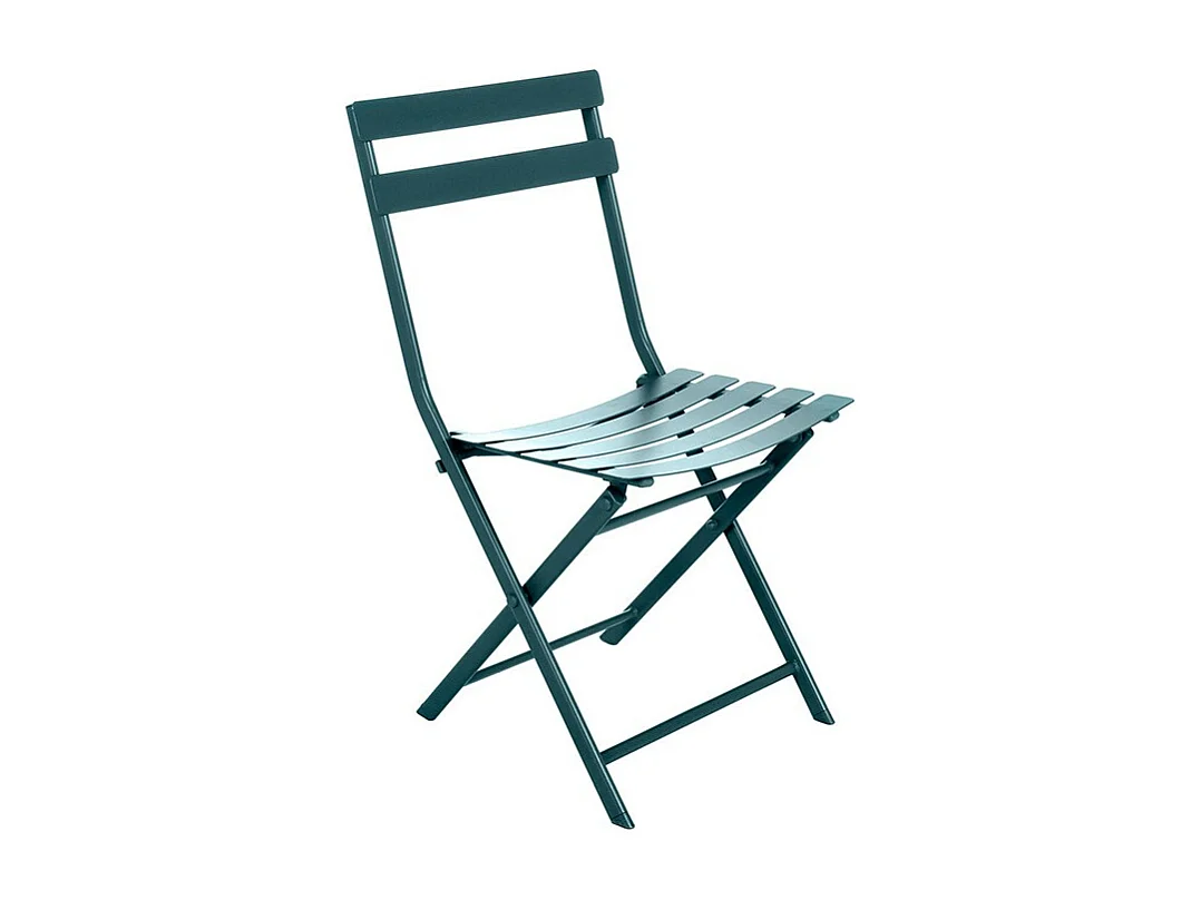 Chaise métal pliante Greensboro bleu canard Hespéride