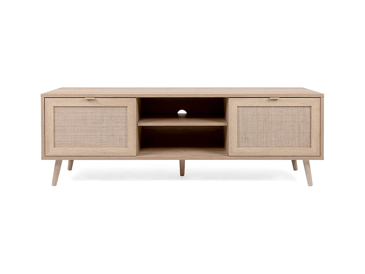 Meuble TV 2 portes L150 cm - Impression Rotin - BALI