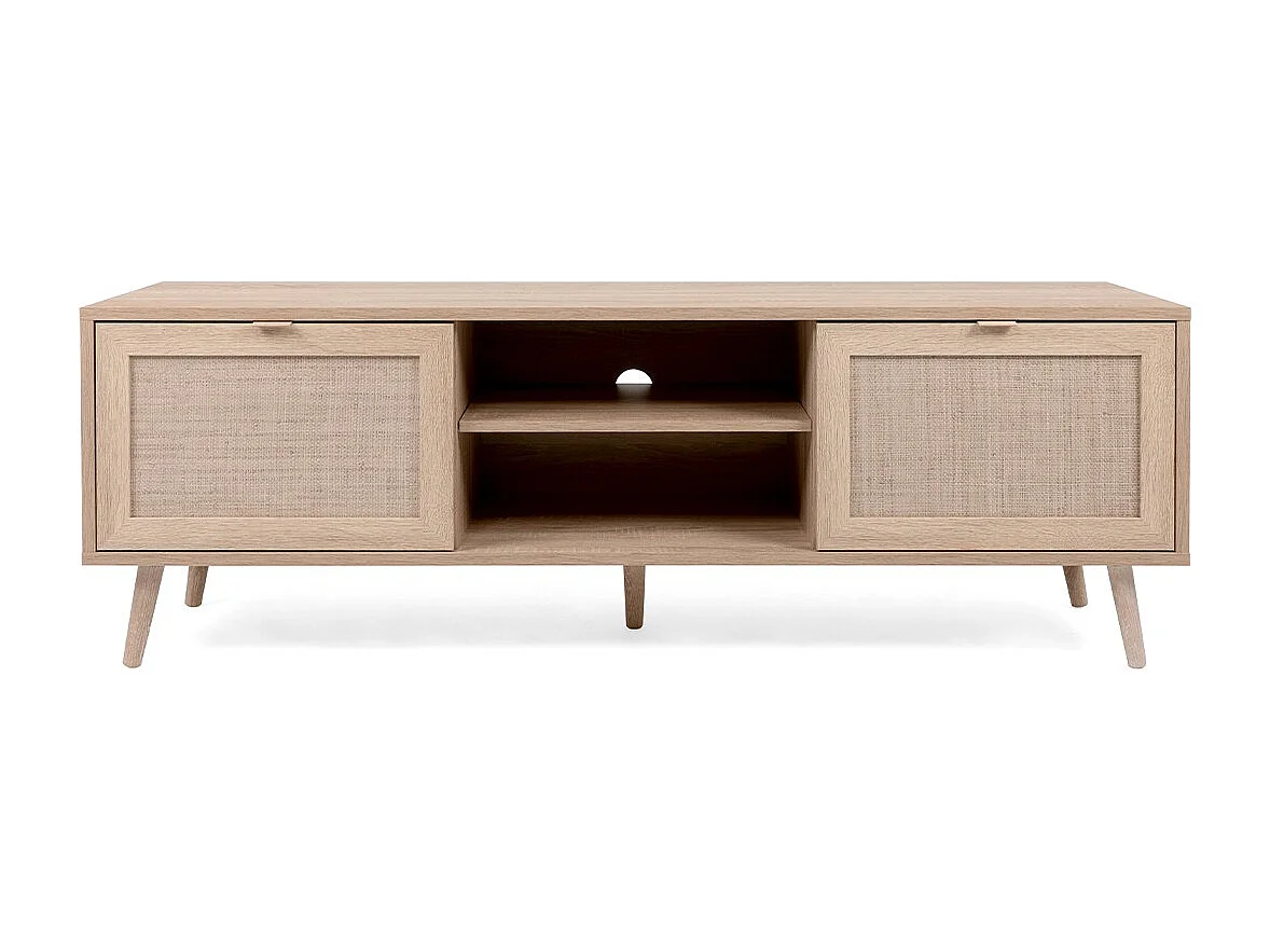 Meuble TV 2 portes L150 cm - Impression Rotin - BALI