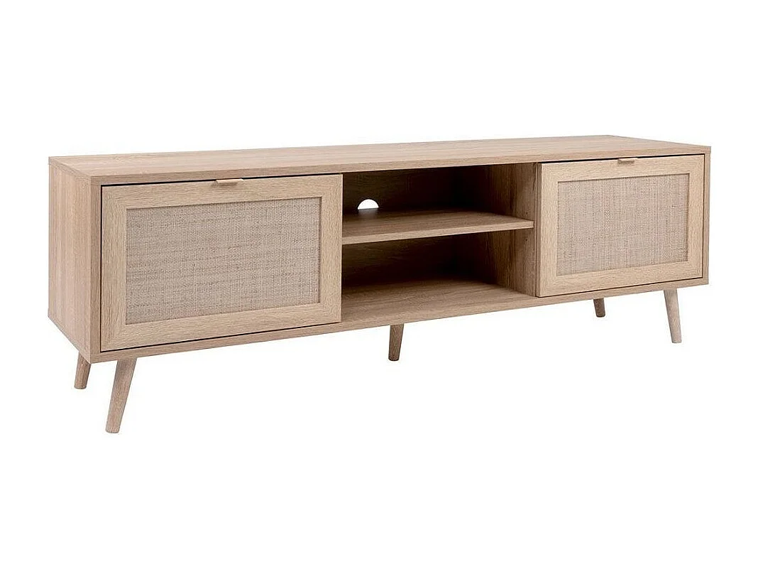 Meuble TV 2 portes L150 cm - Impression Rotin - BALI