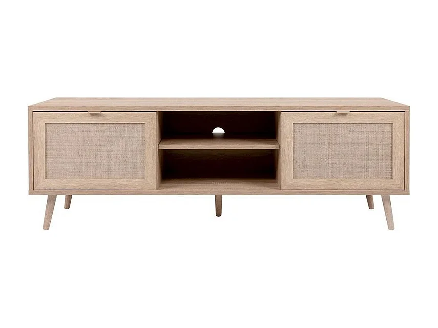 Meuble TV 2 portes L150 cm - Impression Rotin - BALI