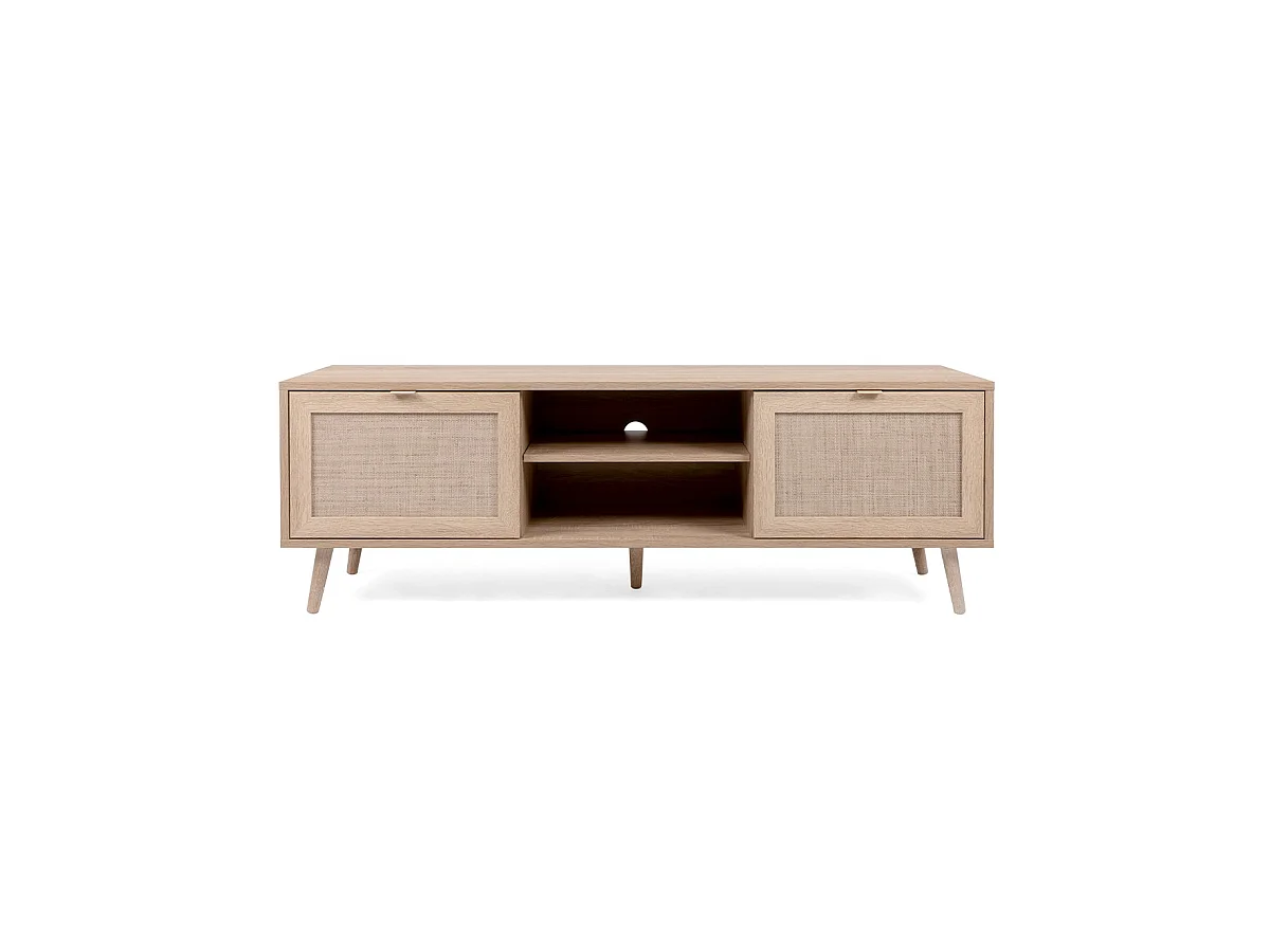 Meuble TV 2 portes L150 cm - Impression Rotin - BALI