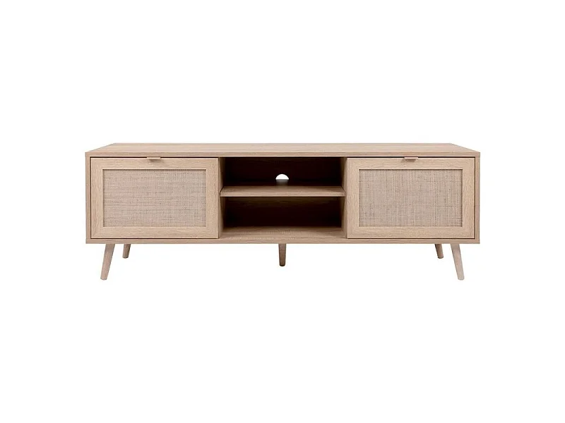 Meuble TV 2 portes L150 cm - Impression Rotin - BALI