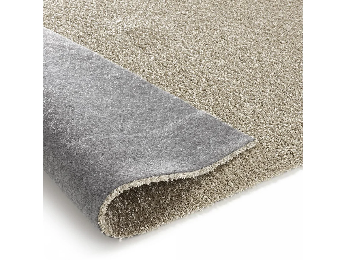 Tapis shaggy 120x170 rectangle tissé beige motif uni TAPITOP