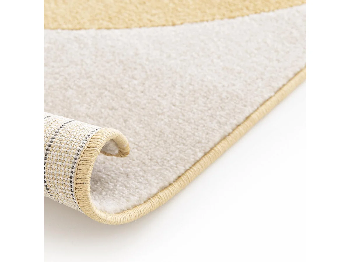 tapis chambre 120x170 tissé beige et jaune rectangle motif géométrique CONTUNI