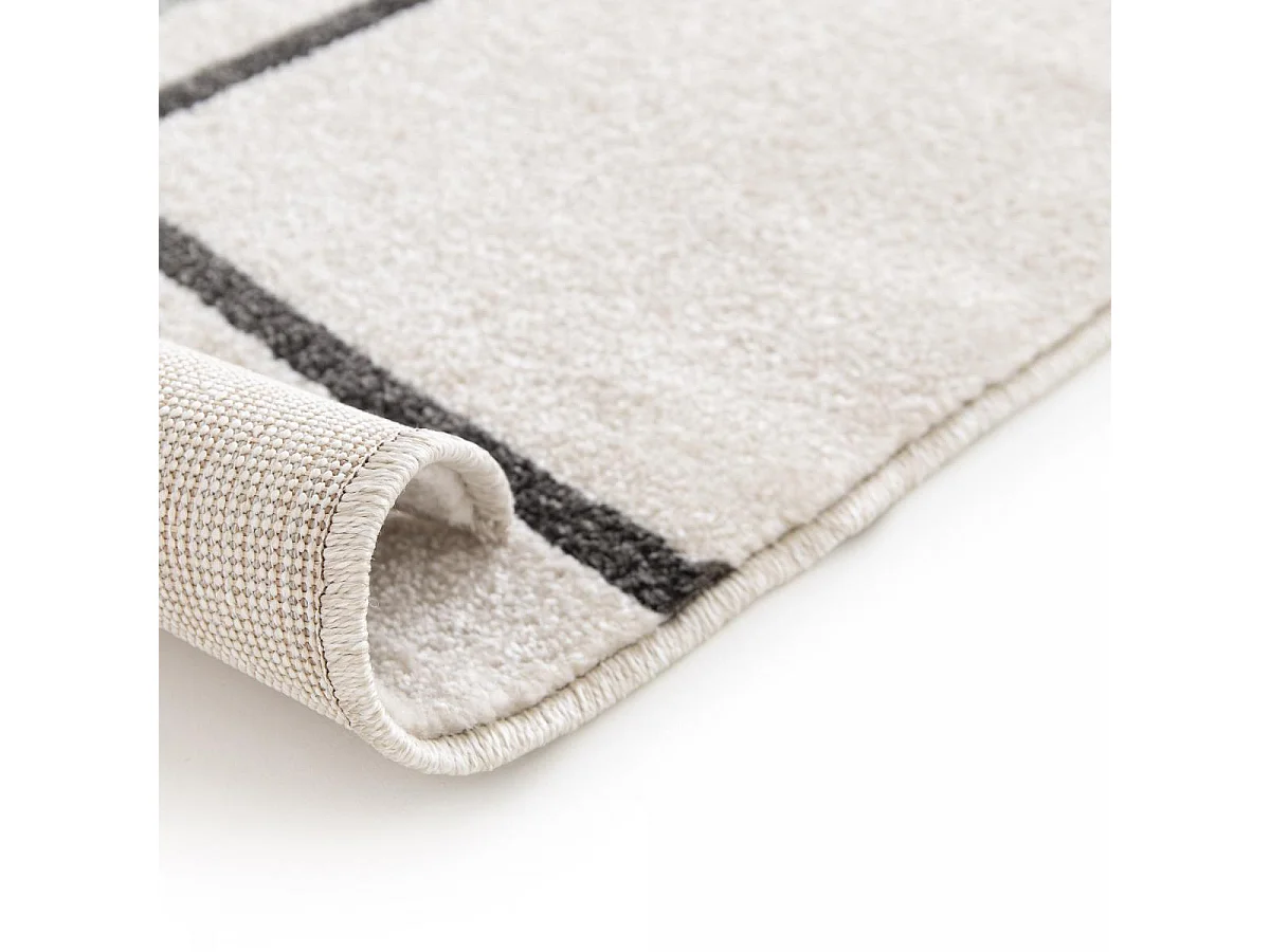 tapis salle à manger 160x230 tissé beige et jaune motif géométrique