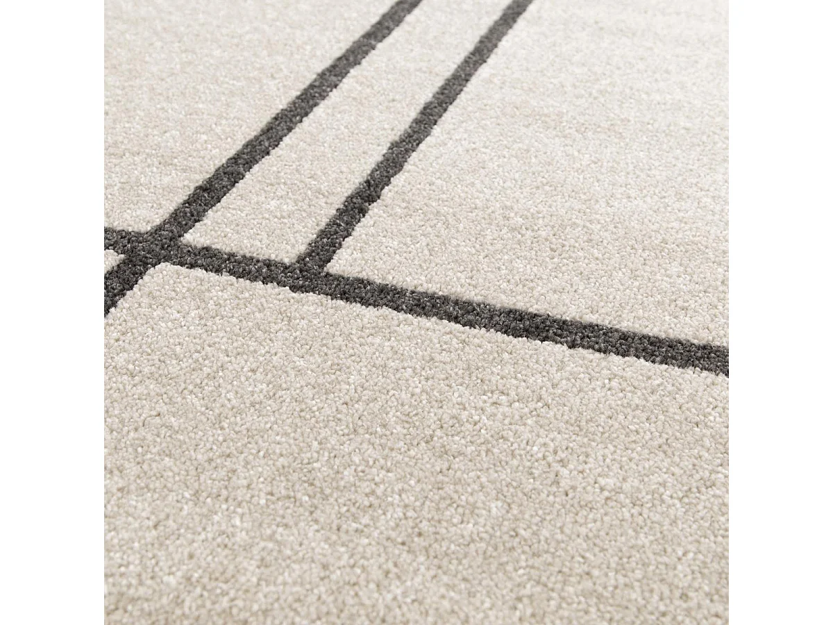 tapis salle à manger 160x230 tissé marron et beige motif géométrique