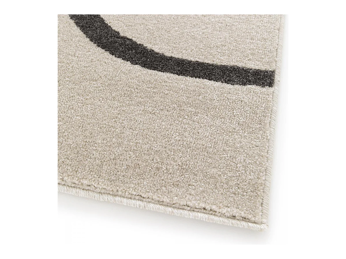 tapis salon 200x290 tissé beige et jaune rectangle motif abstrait CONTETRE