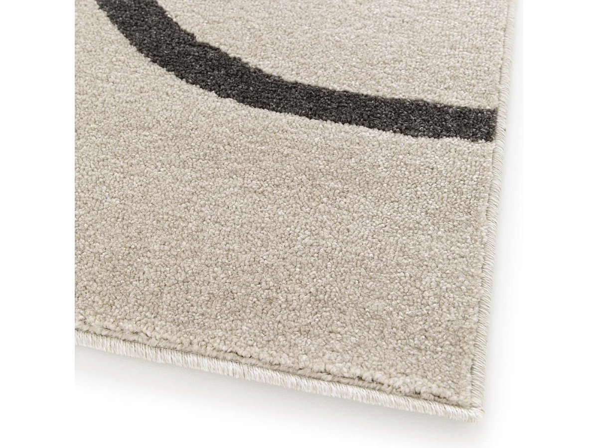 tapis salon 200x290 tissé beige et jaune rectangle motif abstrait CONTETRE