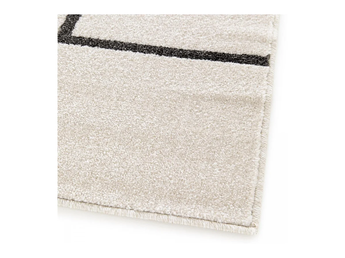 tapis salon 200x290 tissé beige et jaune rectangle motif géométrique CONTEMREC