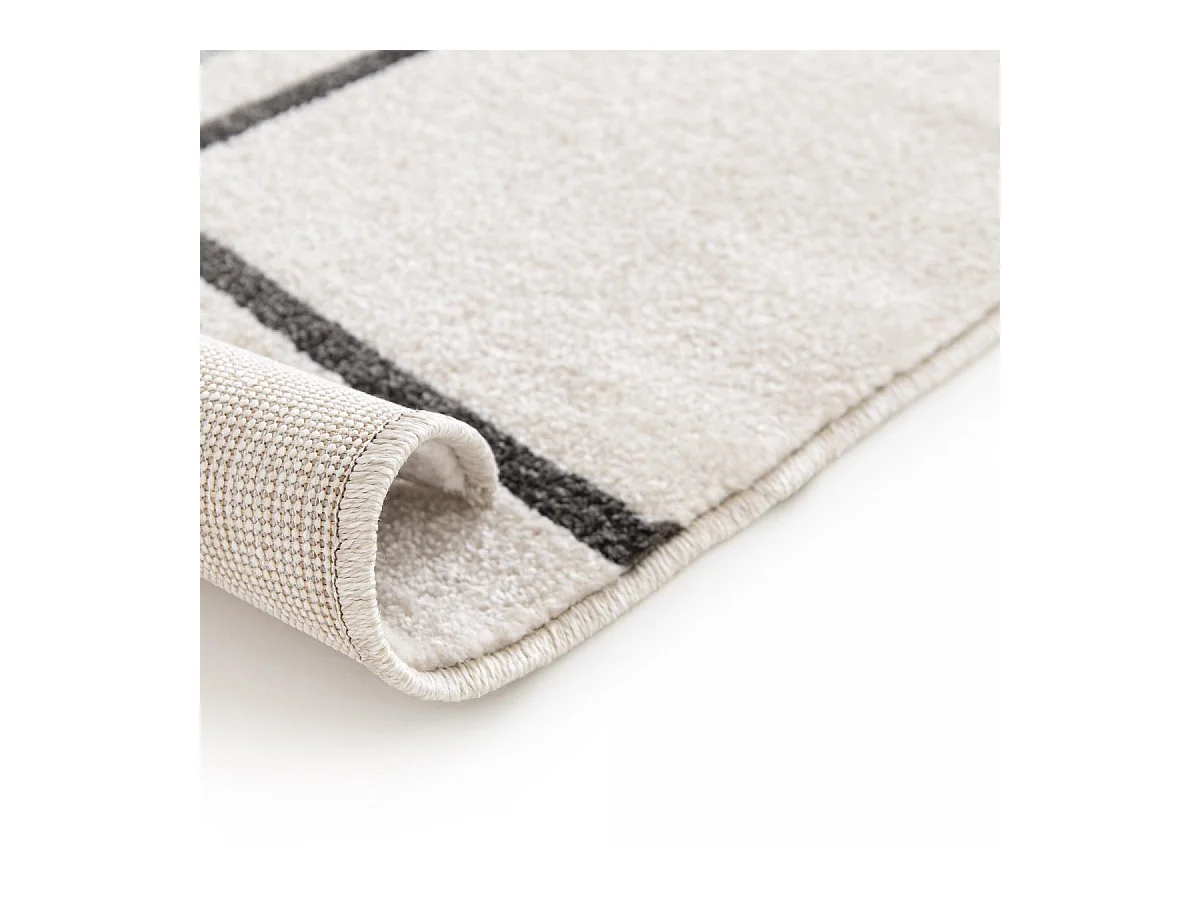 tapis salon 200x290 tissé beige et jaune rectangle motif géométrique CONTEMREC