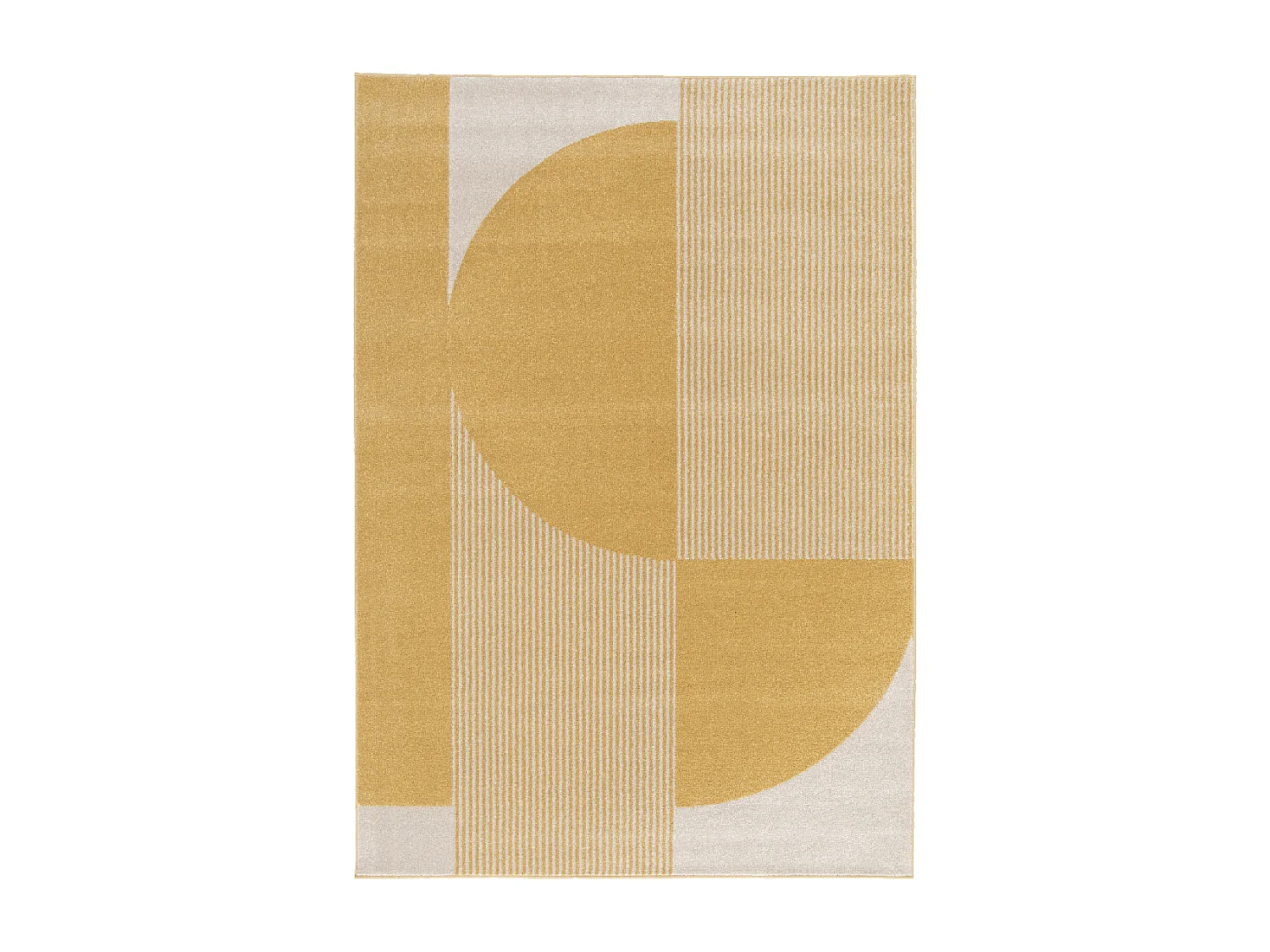 tappeto da soggiorno 200x290 intrecciato disegno geometrico rettangolo beige e giallo CONTUNI