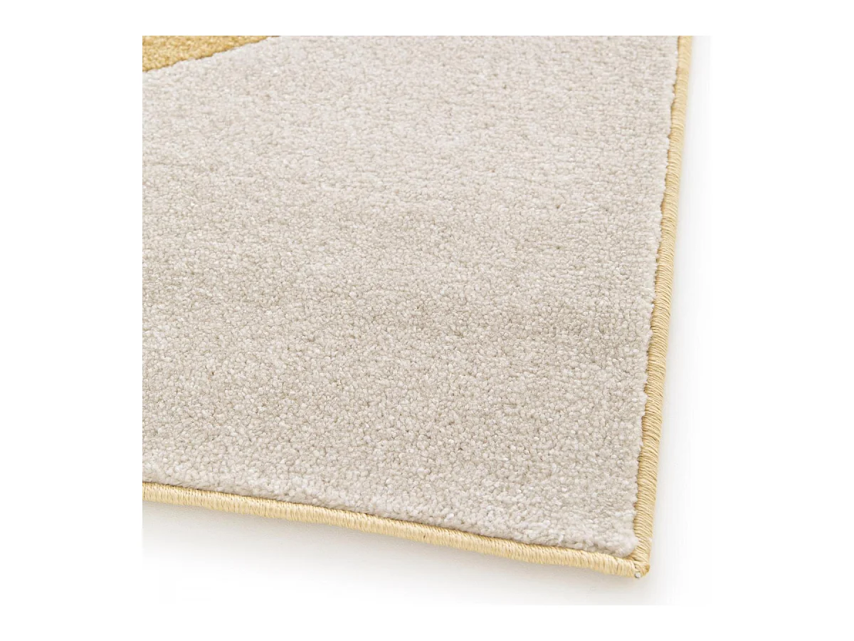 tapis salon 160x230 tissé beige et jaune rectangle motif géométrique CONTUNI