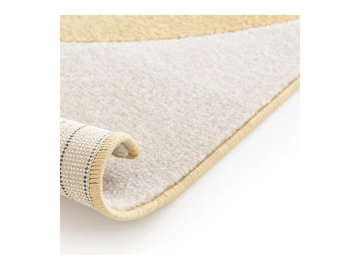 tapis salon 160x230 tissé beige et jaune rectangle motif géométrique CONTUNI