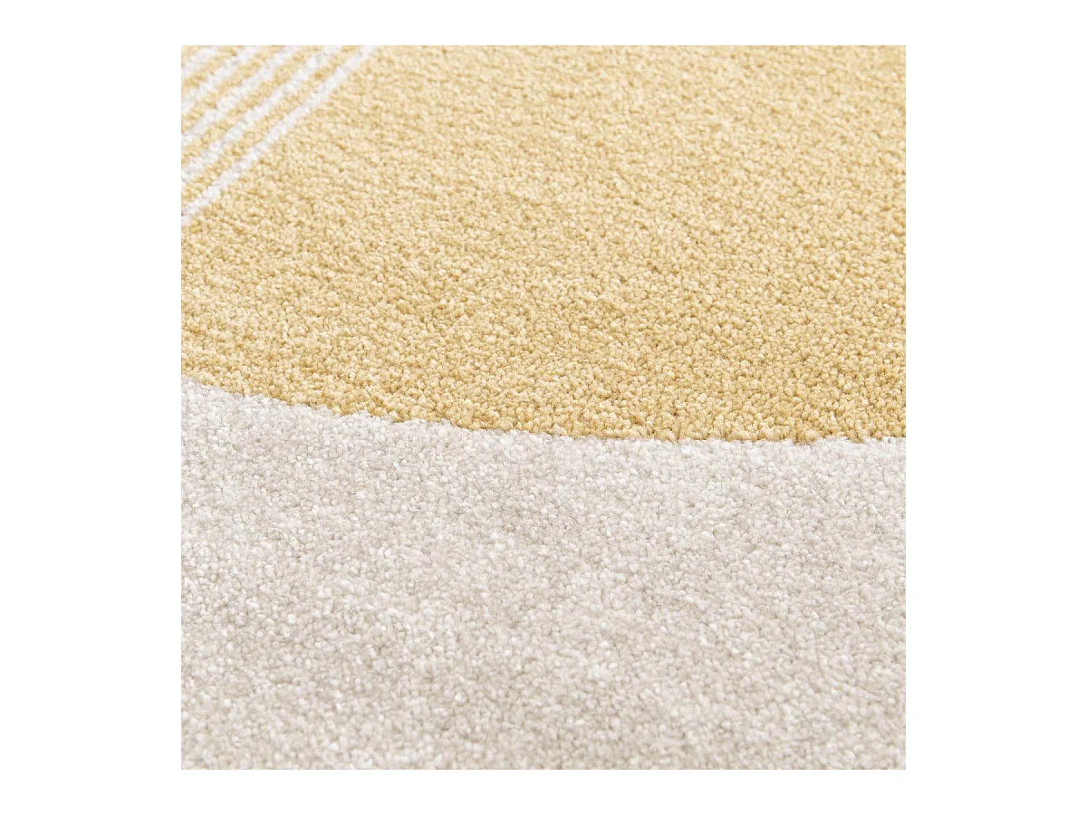 tapis salon 160x230 tissé beige et jaune rectangle motif géométrique CONTUNI