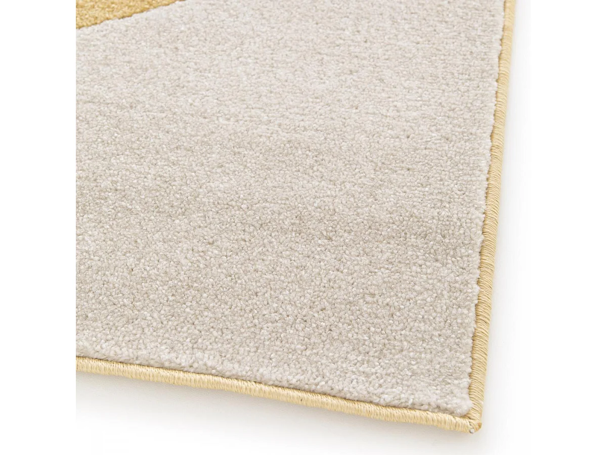 tapis salon 160x230 tissé beige et jaune rectangle motif géométrique CONTUNI