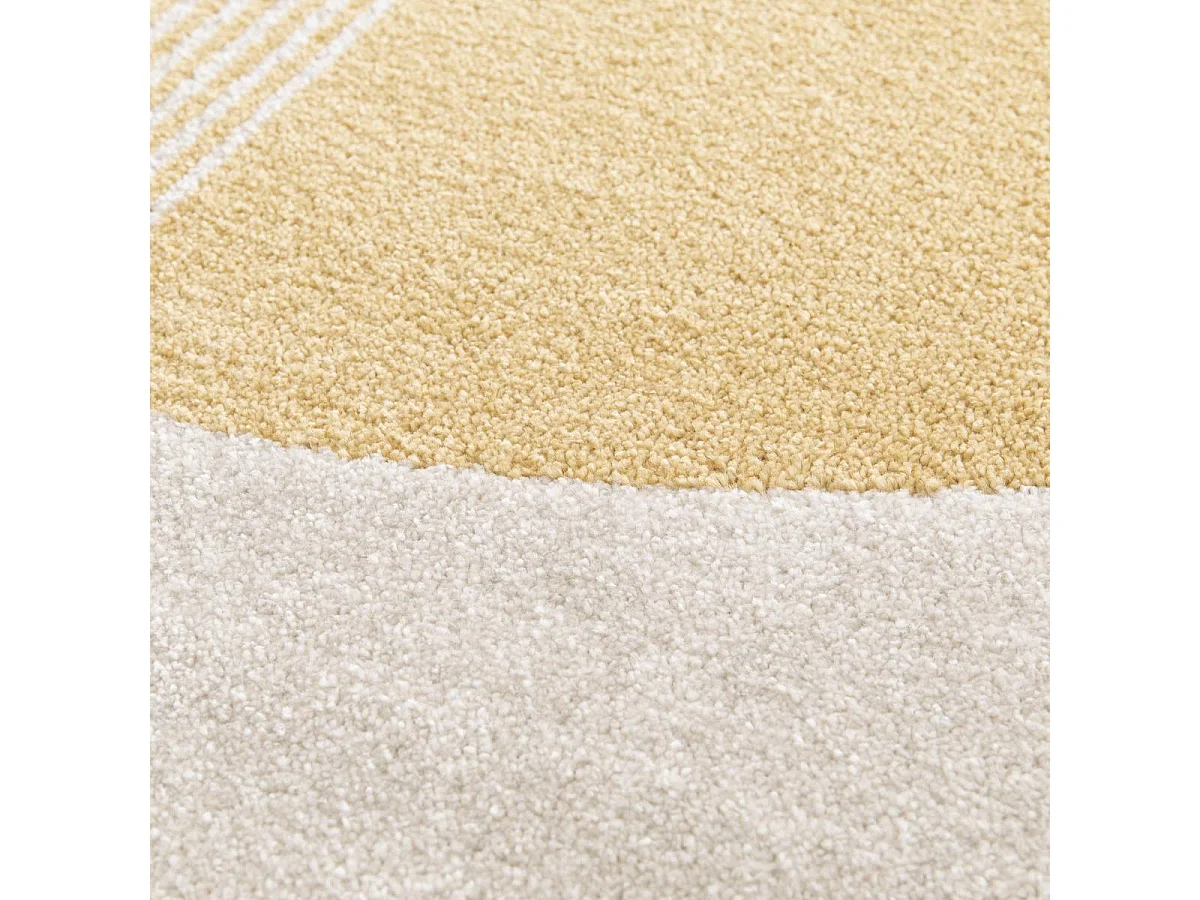 tapis salon 160x230 tissé beige et jaune rectangle motif géométrique CONTUNI