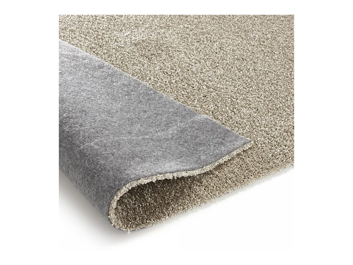 Tapis shaggy 160x230 rectangle tissé beige motif uni TAPITOP