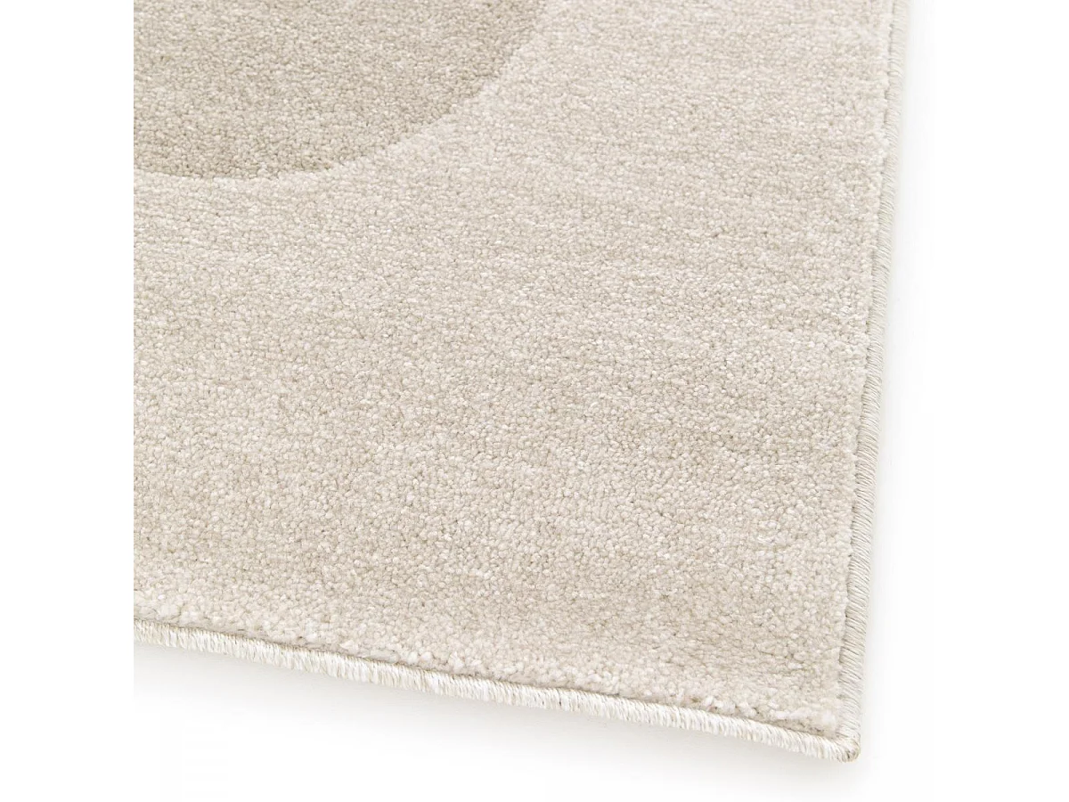 tapis salon 200x290 tissé beige et jaune rectangle motif géométrique CONTEMULTI