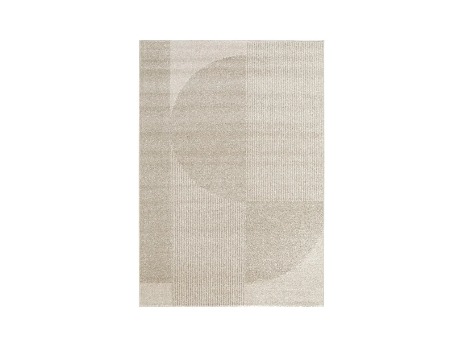 tapis chambre 120x170 tissé beige et marron rectangle motif géométrique CONTUNI