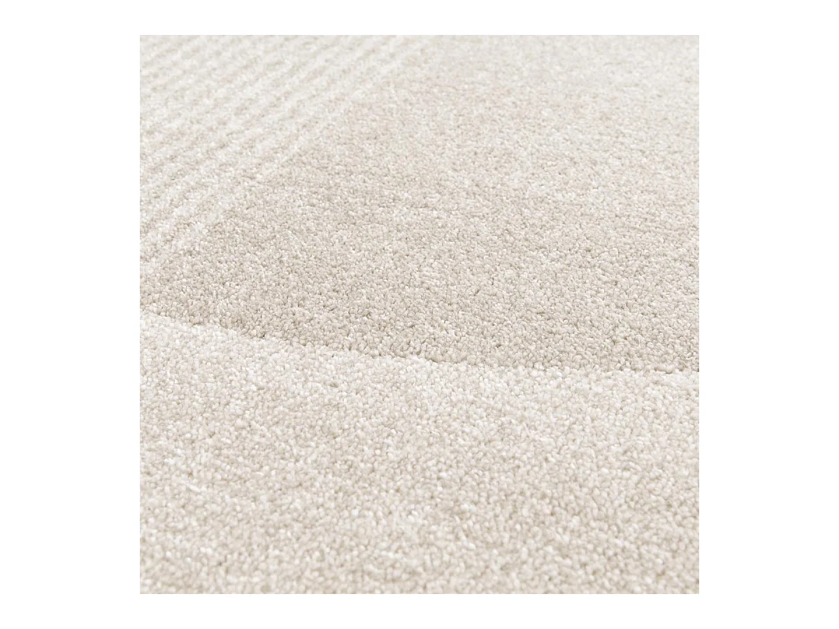 tapis chambre 120x170 tissé beige et marron rectangle motif géométrique CONTUNI