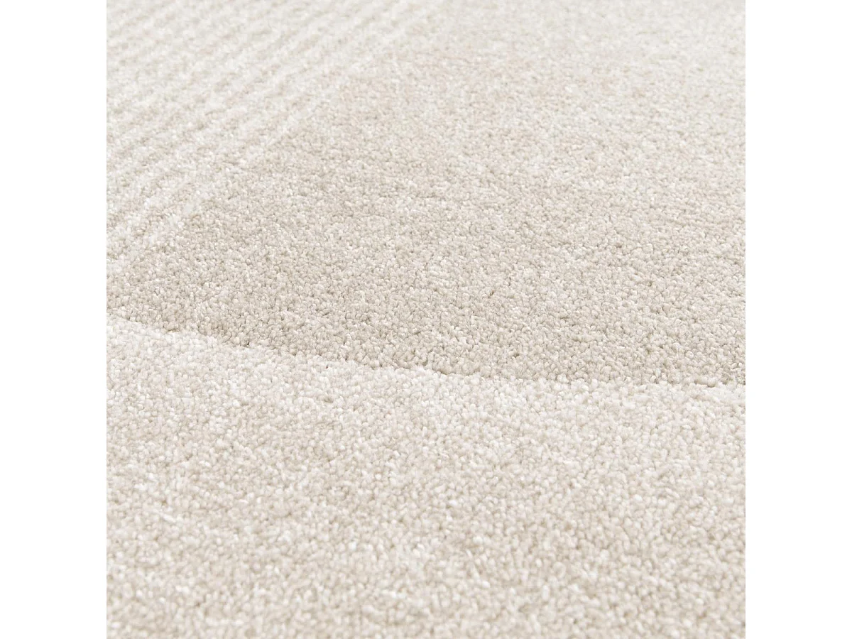 tapis chambre 120x170 tissé beige et marron rectangle motif géométrique CONTUNI