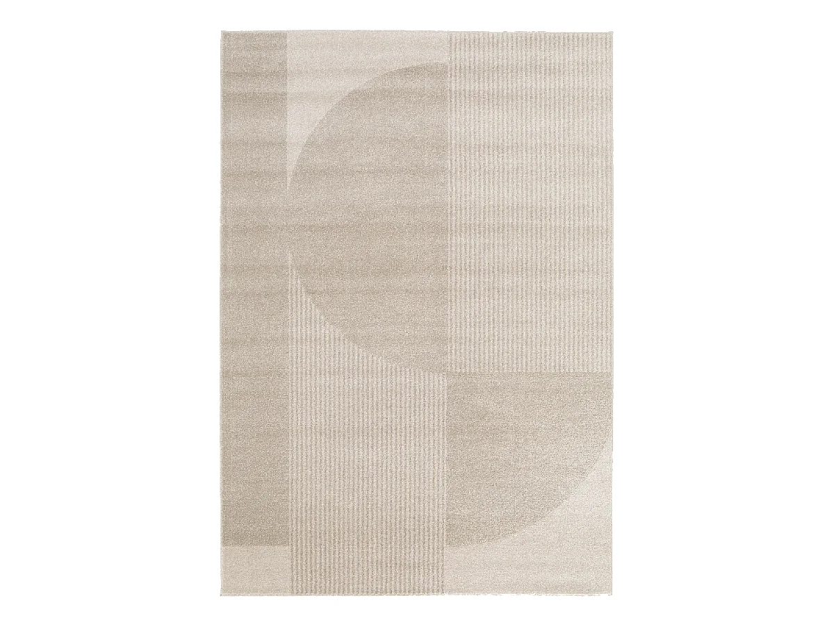 tapis chambre 120x170 tissé beige et marron rectangle motif géométrique CONTUNI