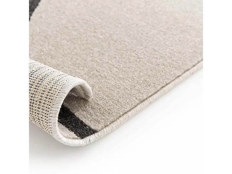 tapis chambre 120x170 tissé beige et jaune rectangle motif abstrait CONTETRE