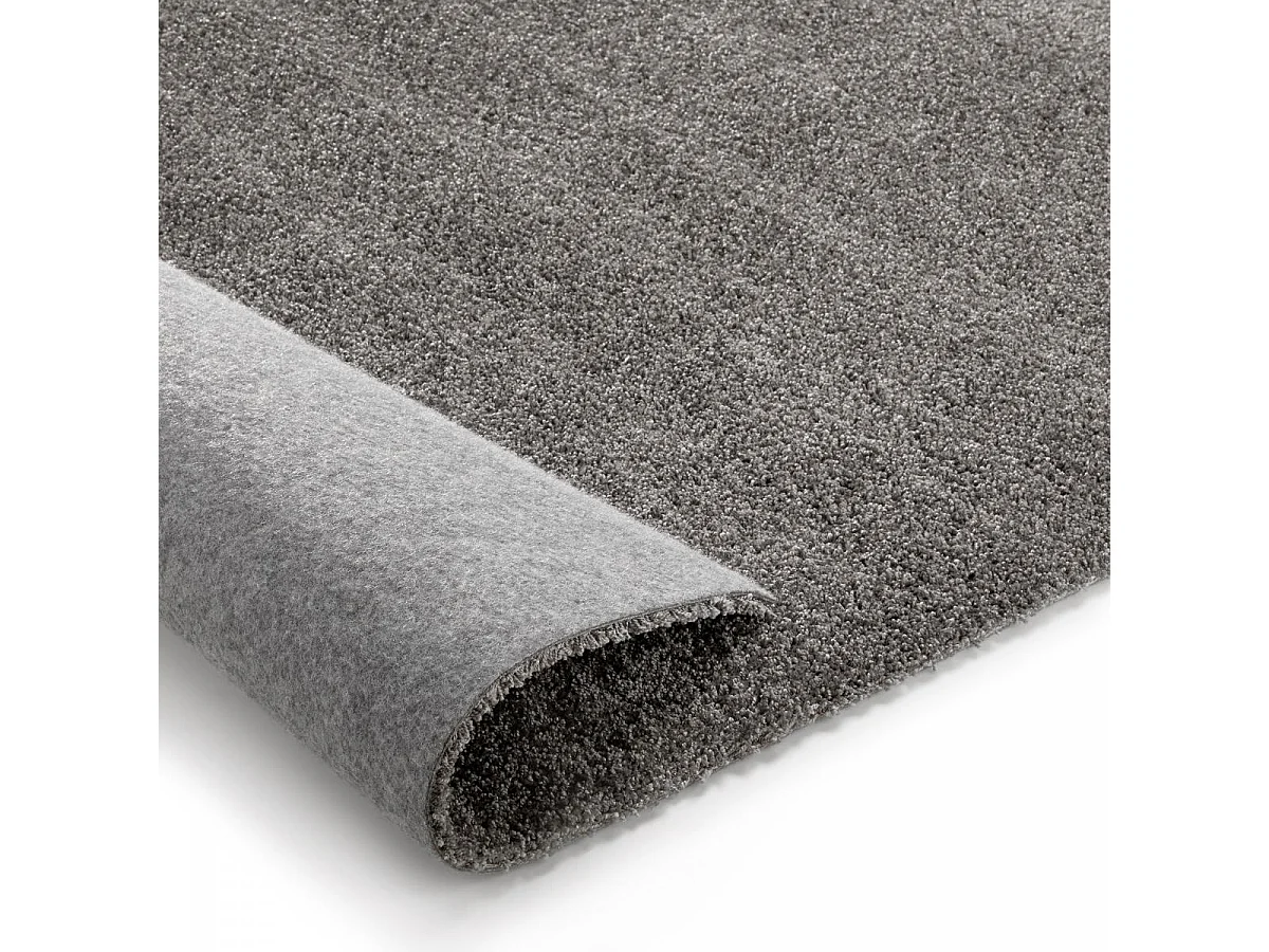 Tapis shaggy 120x170 rectangle tissé gris et blanc motif uni TAPITOP