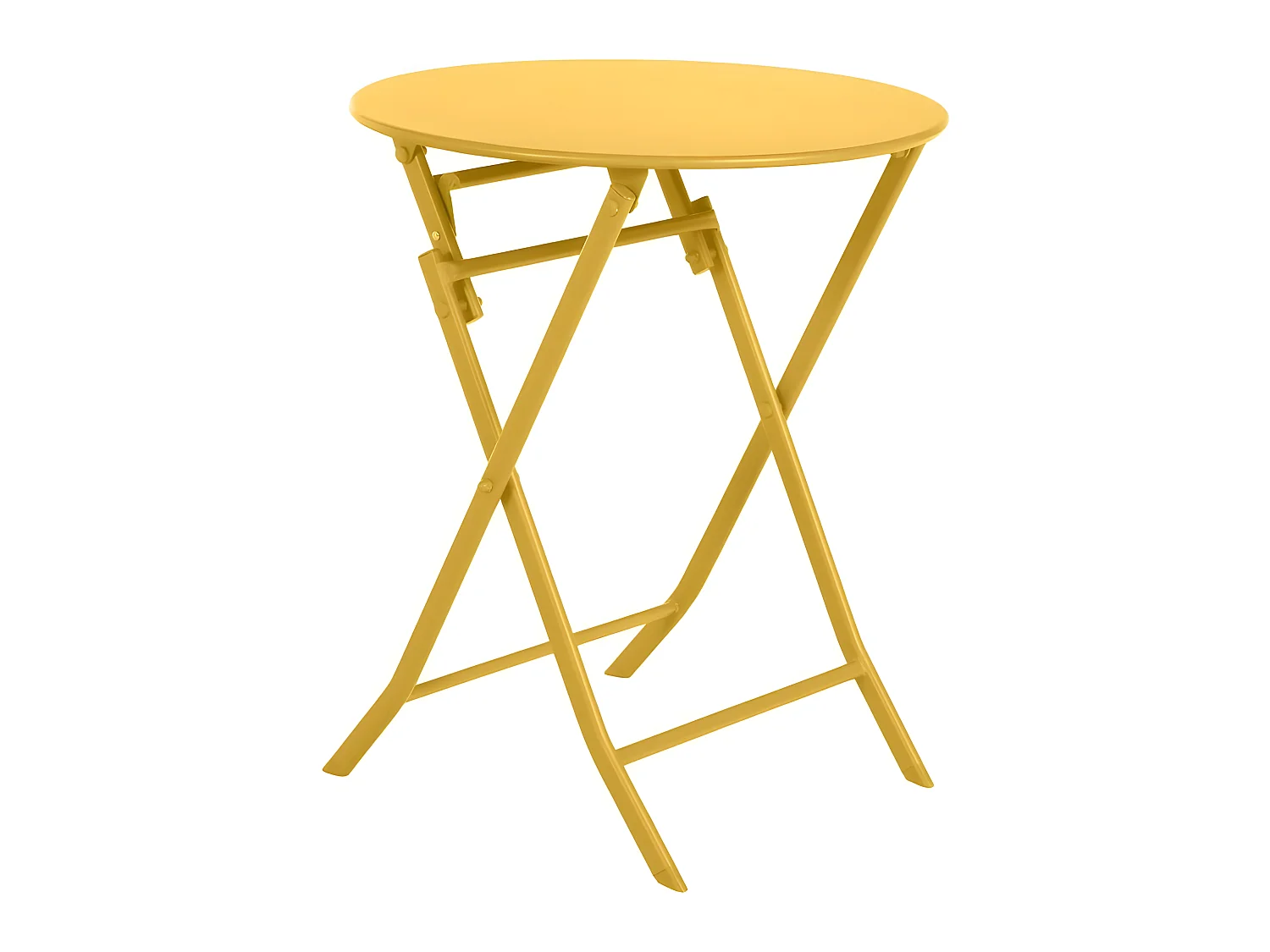 Table ronde pliante Greensboro 2p jaune moutarde Hespéride