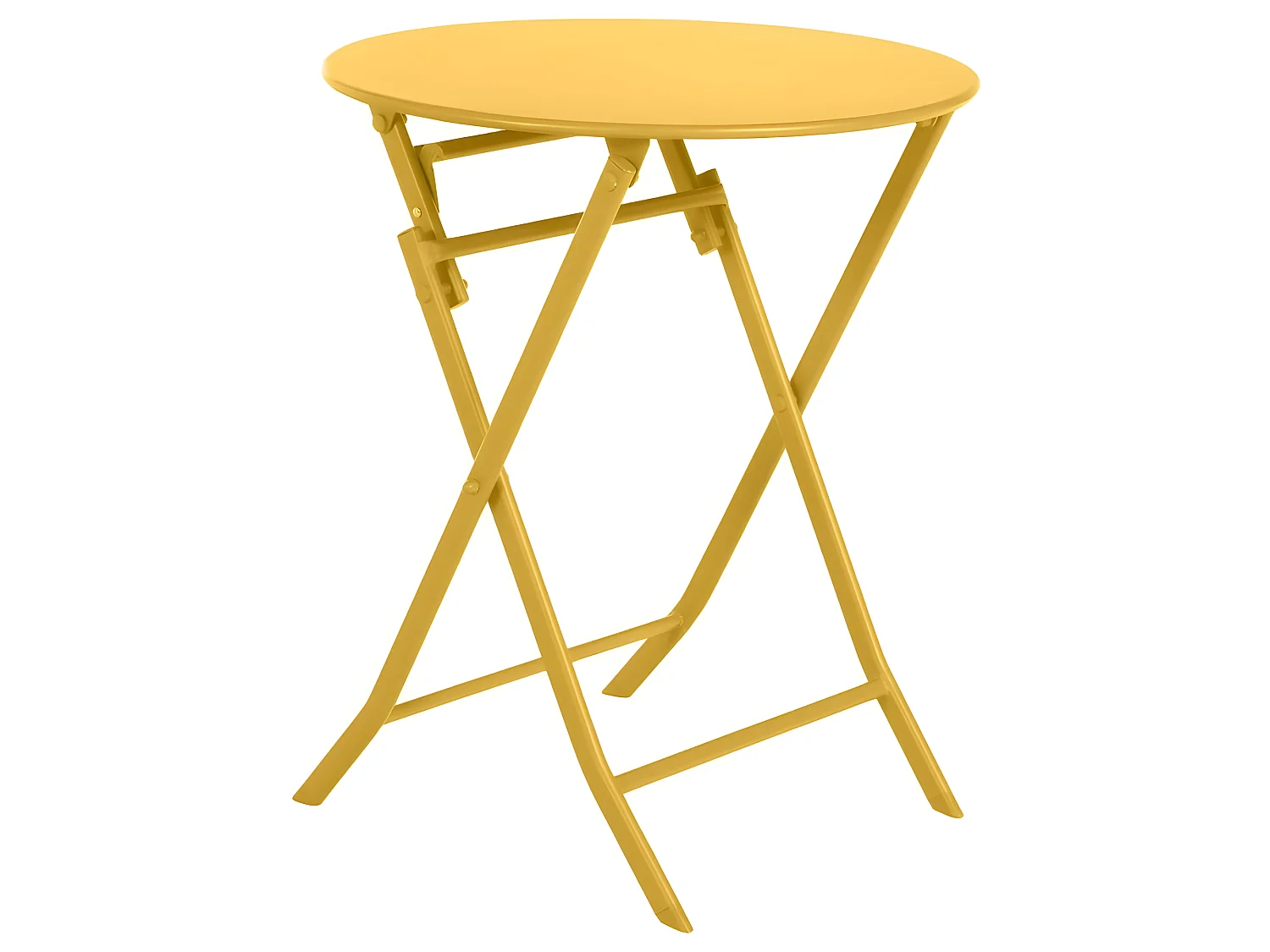 Table ronde pliante Greensboro 2p jaune moutarde Hespéride