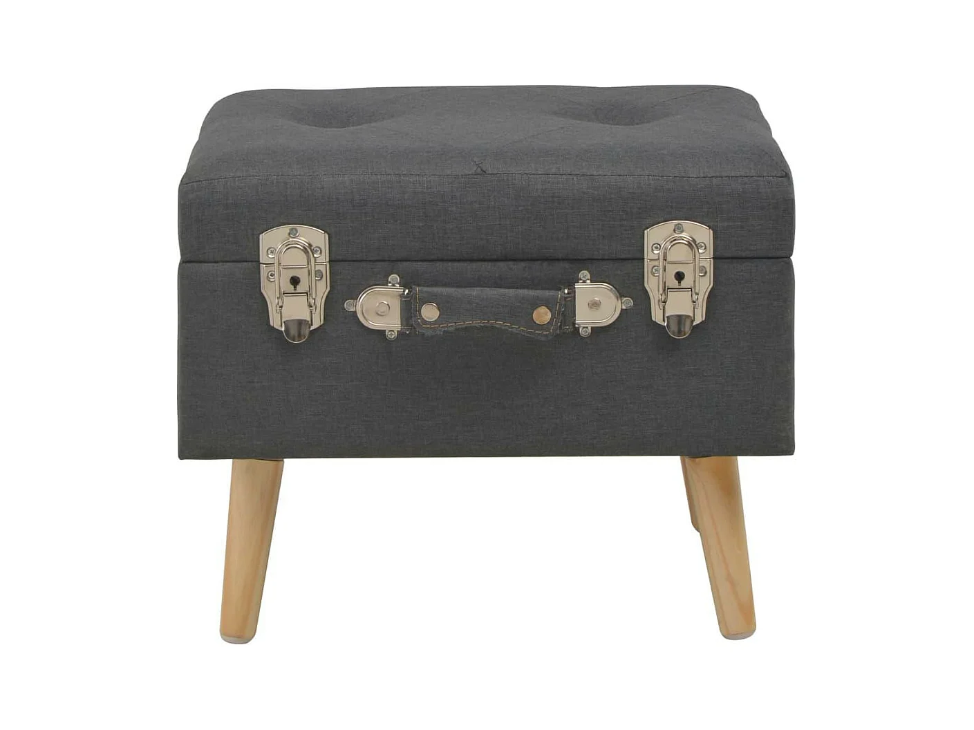 Banquette pouf tabouret meuble tissu grise 40 x 33 x 33 cm 3002158