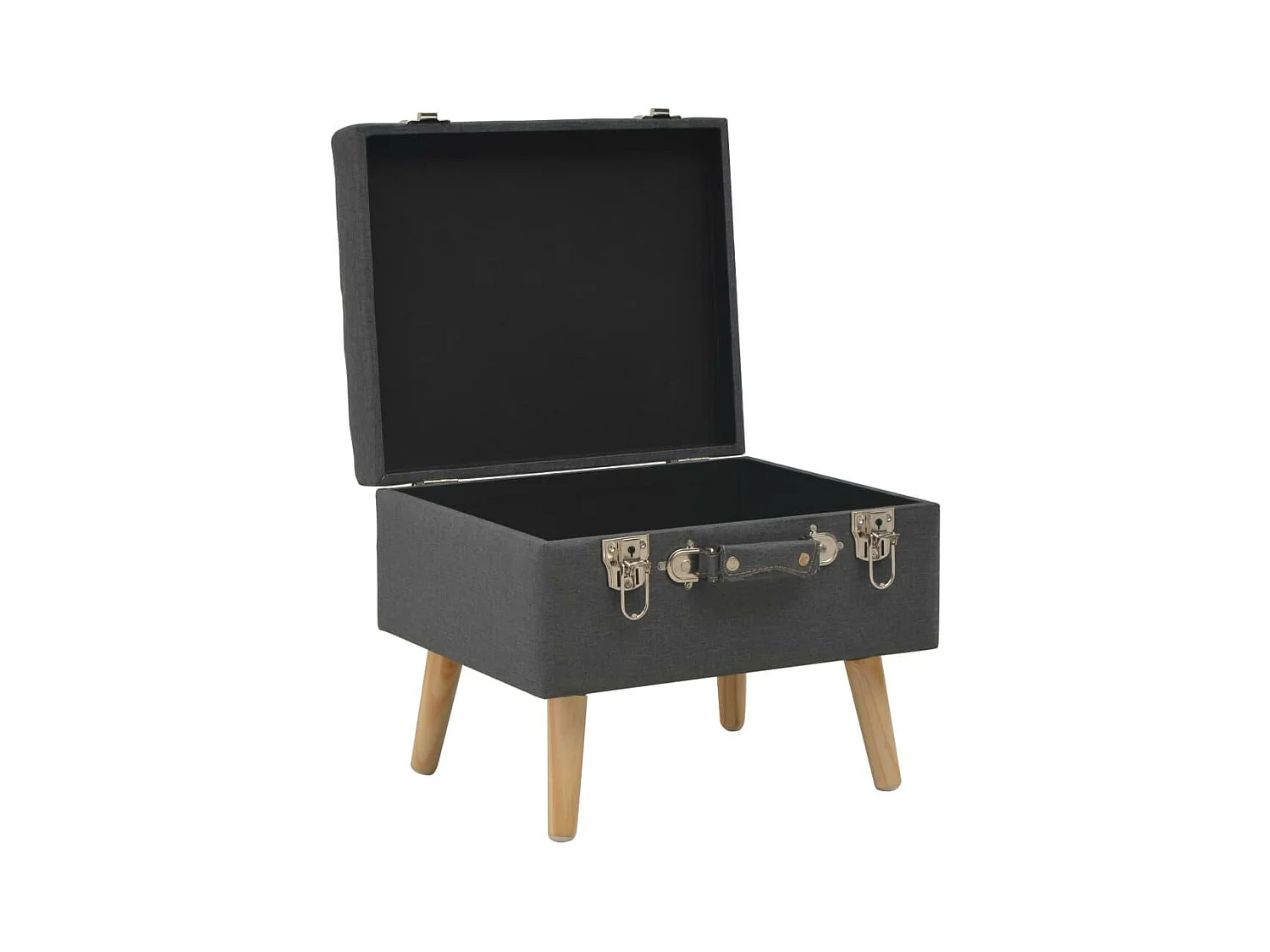 Banquette pouf tabouret meuble tissu grise 40 x 33 x 33 cm 3002158