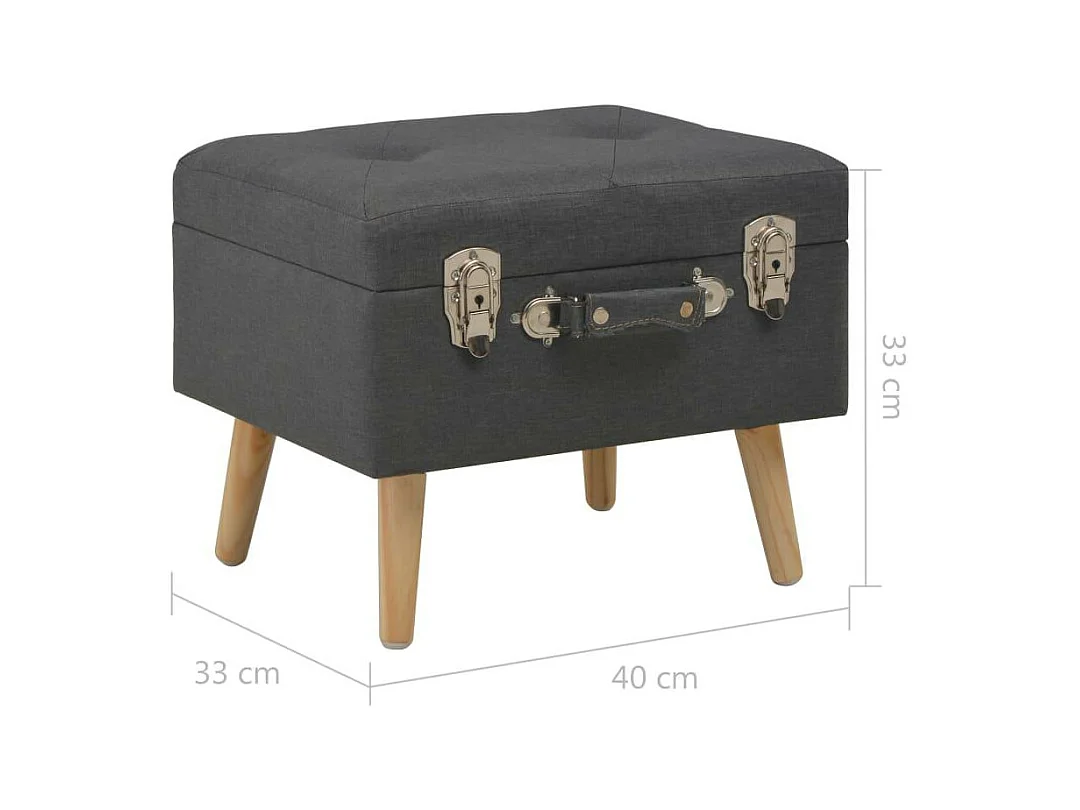 Banquette pouf tabouret meuble tissu grise 40 x 33 x 33 cm 3002158