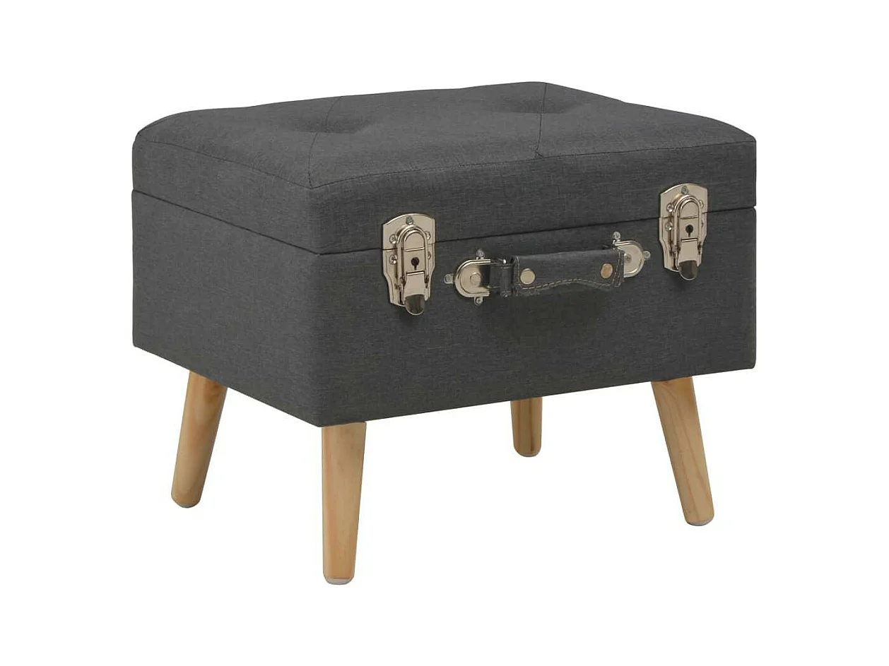 Banquette pouf tabouret meuble tissu grise 40 x 33 x 33 cm 3002158