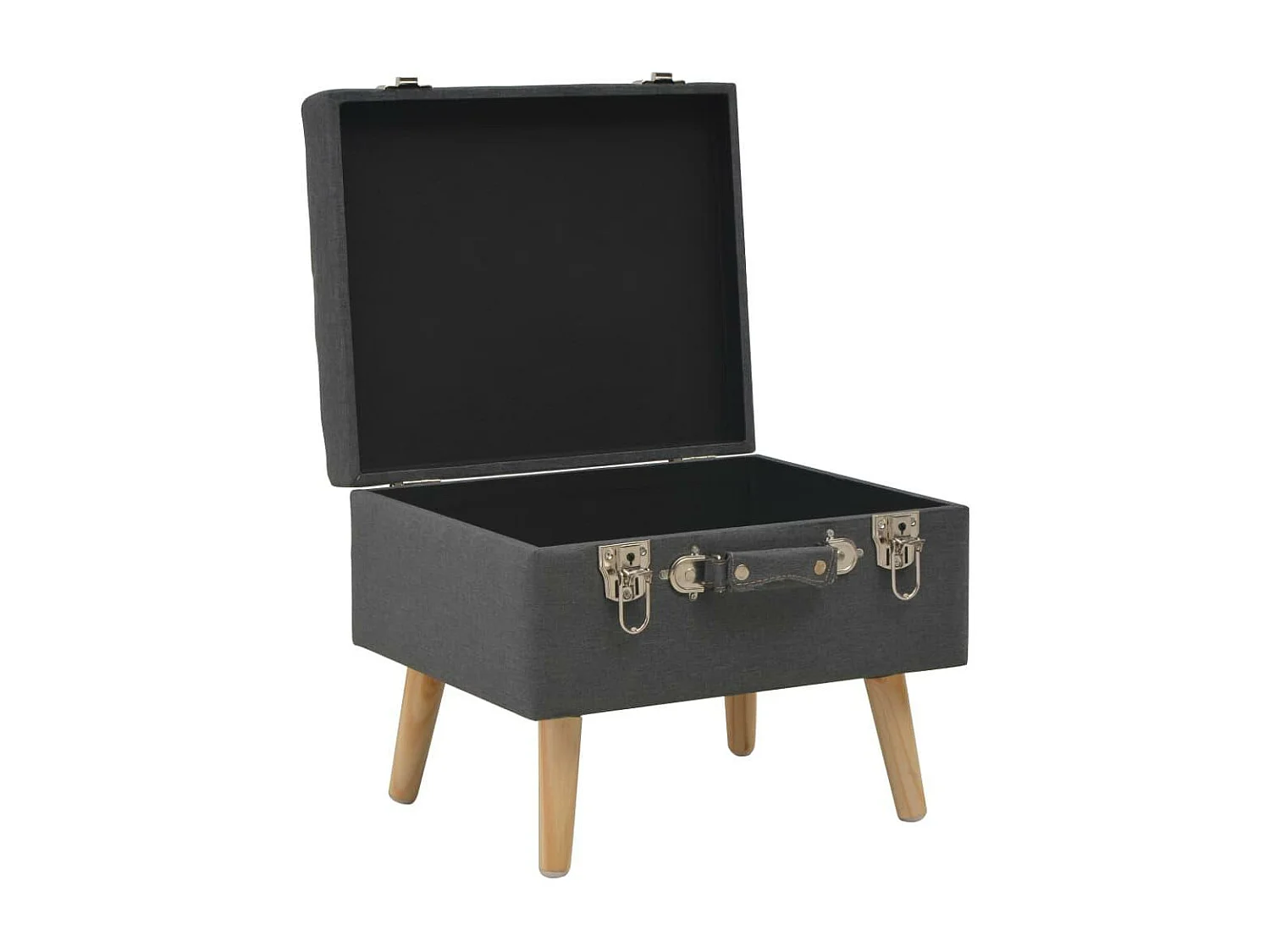 Panca pouf sgabello contenitore per mobili 40 cm tessuto grigio scuro 3002158