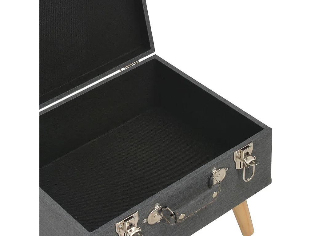 Panca pouf sgabello contenitore per mobili 40 cm tessuto grigio scuro 3002158