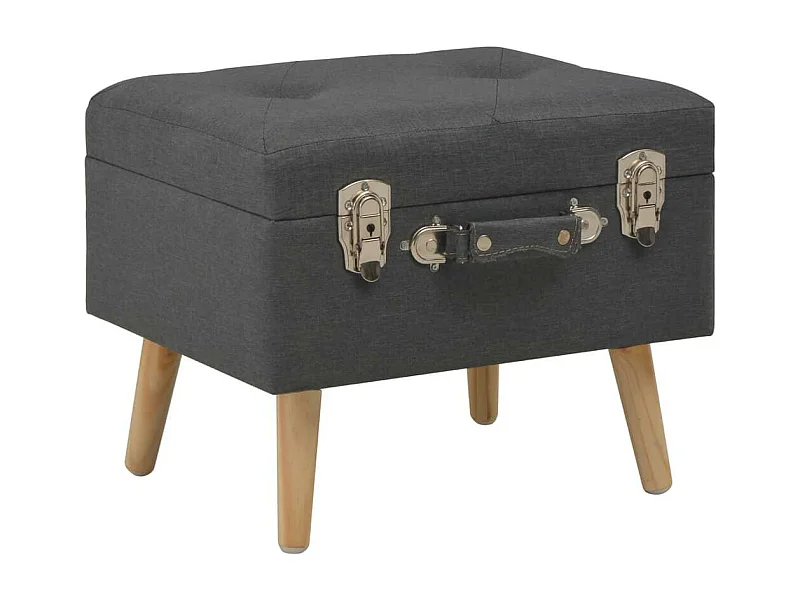 Banquette pouf tabouret meuble tissu grise 40 x 33 x 33 cm 3002158