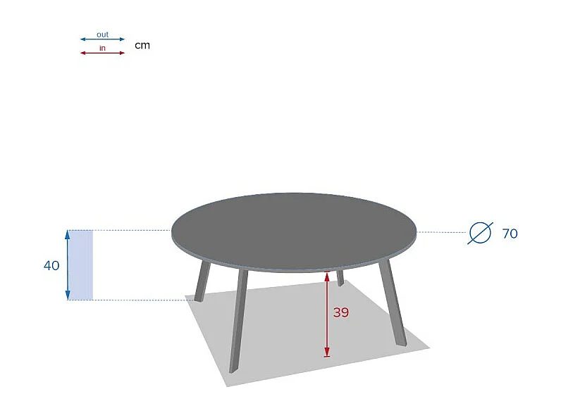 Table basse Saona tonka D 70 cm Hespéride