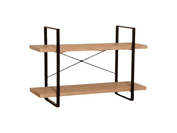Industrieregale SHELVES – 2 Ebenen – Holz und Metall – Trendiges Loft-Design