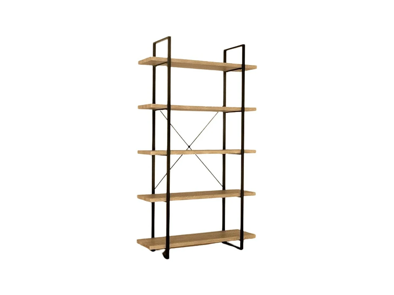 Industriële rekken SHELVES - 5 niveaus - Hout en metaal - Trendy loftontwerp