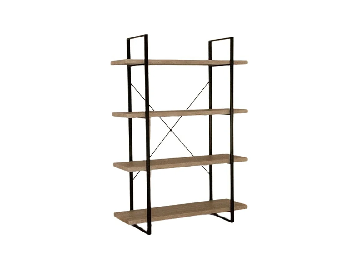 Industrielles Regal SHELVES – 4 Ebenen – Holz und Metall – Trendiges Loft-Design