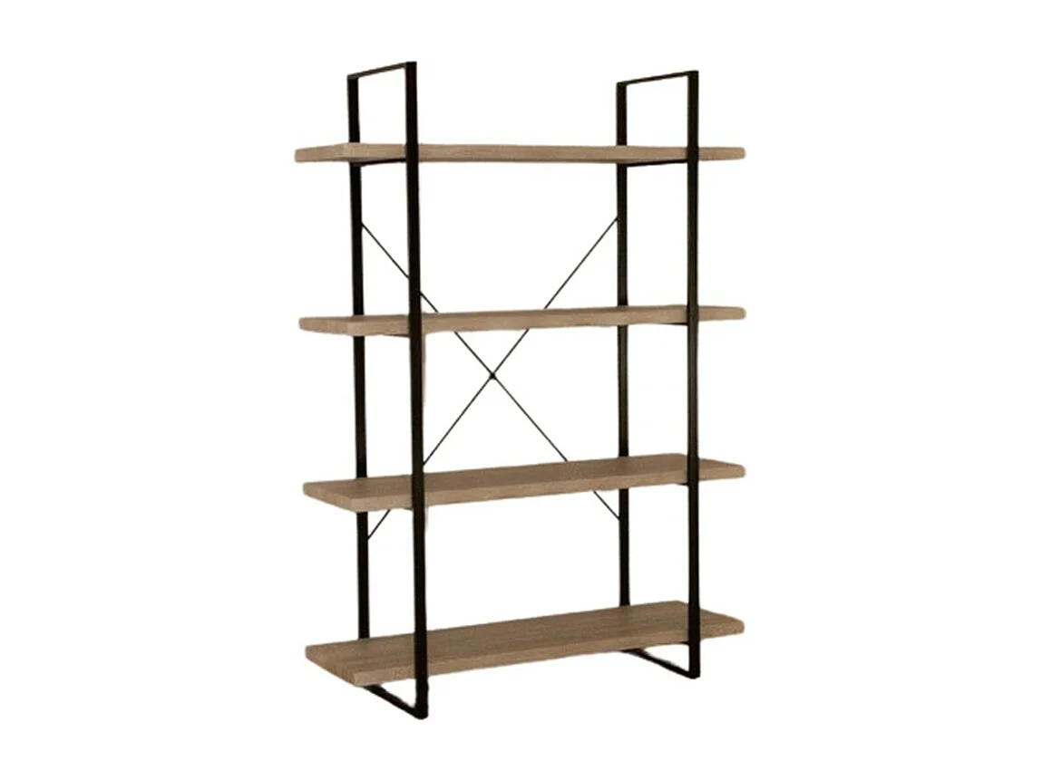 Étagère industrielle SHELVES – 4 niveaux – Bois et métal – Design loft tendance