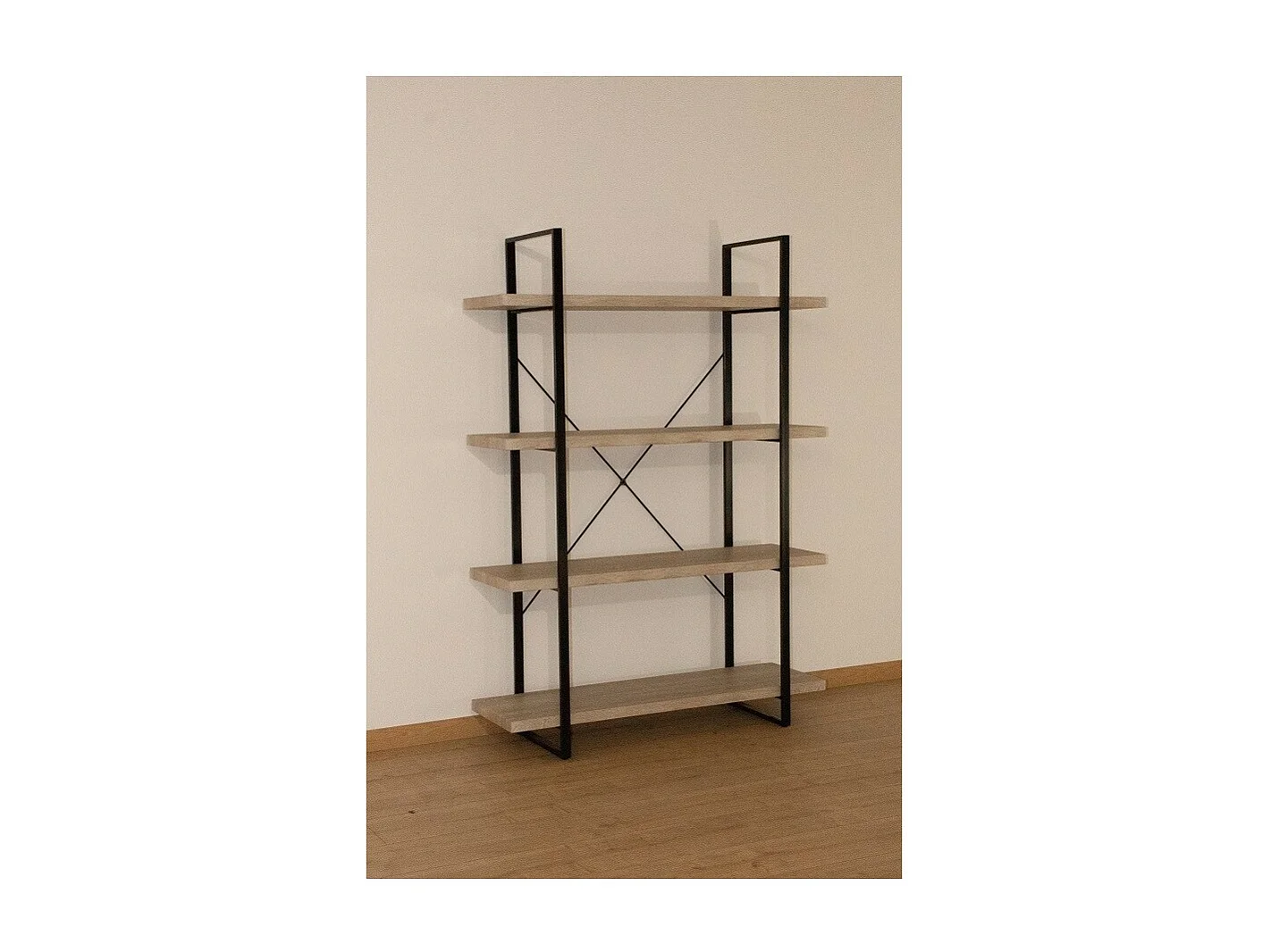 Étagère industrielle SHELVES – 4 niveaux – Bois et métal – Design loft tendance
